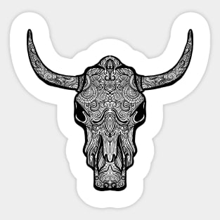 Bull skull zentangle style illustration Sticker